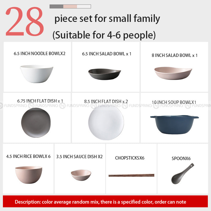 Nordic Morandi Matte Dinnerware Pink/White/Grey Ceramic Tableware Set Nordic Morandi Matte Dinnerware Pink/White/Grey Ceramic Tableware Set