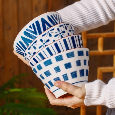 Artisan Elegance: Japanese Style Ceramic Dinnerware Hat Shape Rice Bowl - 5'' Artisan Elegance: Japanese Style Ceramic Dinnerware Hat Shape Rice Bowl - 5''