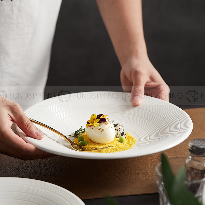 Designer Tableware Collection Weiss Series Ceramic White Salad Bowl Designer Tableware Collection Weiss Series Ceramic White Salad Bowl