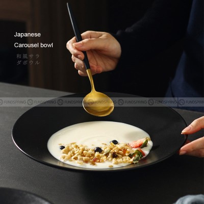 Ceramic Ramen Bowl Trumpet Bowl Matte/Frosted Bowl Deep Plate Ceramic Ramen Bowl Trumpet Bowl Matte/Frosted Bowl Deep Plate
