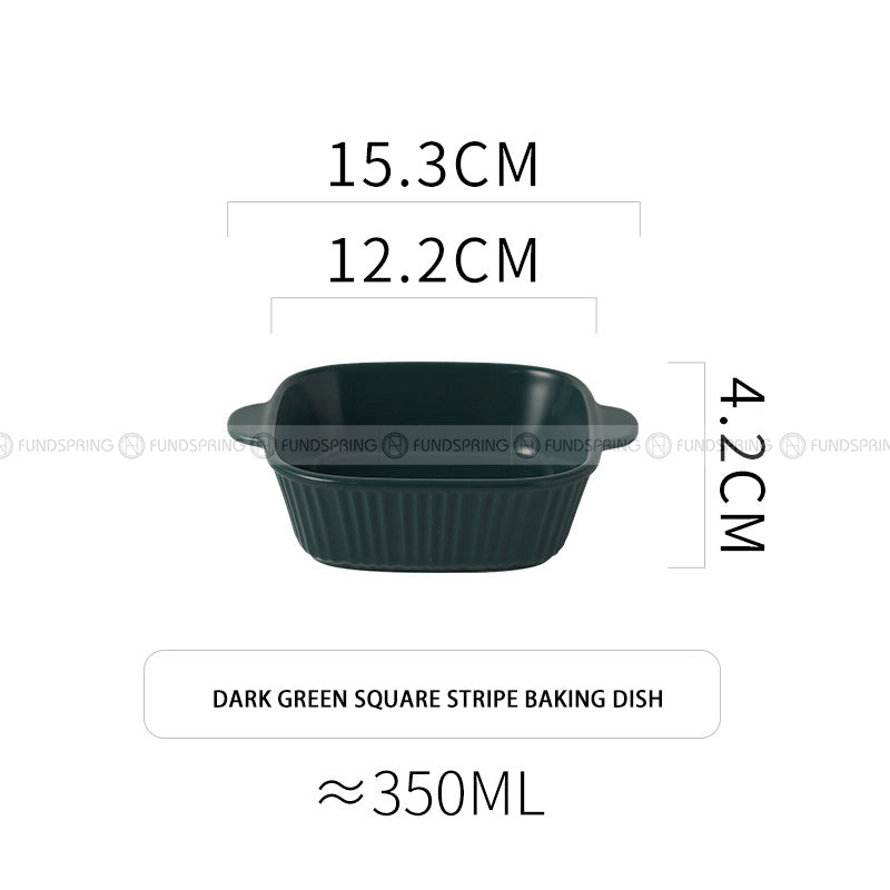 Ceramic Binaural Baking Platter Macaron Microwave Oven Baking Bowl Ceramic Binaural Baking Platter Macaron Microwave Oven Baking Bowl