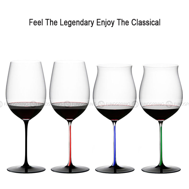 Bordeaux/Burgundy Stemware Goblet Glass With Colorful Cup Handle Bordeaux/Burgundy Stemware Goblet Glass With Colorful Cup Handle
