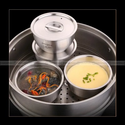 304 Stainless Steel Steamed Egg Bowl With Lid Soup Bowl 4.5" 304 Stainless Steel Steamed Egg Bowl With Lid Soup Bowl 4.5"