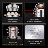Large-capacity Pots 3-layer 304 Household Thickened Large Steamer Large-capacity Pots 3-layer 304 Household Thickened Large Steamer