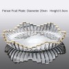 Elegant Glass Fruit Bowl Set with Minimalist Design and Golden Rim