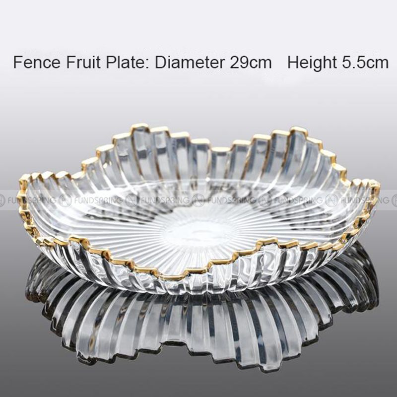Elegant Glass Fruit Bowl Set with Minimalist Design and Golden Rim Elegant Glass Fruit Bowl Set with Minimalist Design and Golden Rim