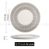 Designer Dinnerware Collection Weiss Series Grey/White with Gold Ring Ceramic Shallow Plate Designer Dinnerware Collection Weiss Series Grey/White with Gold Ring Ceramic Shallow Plate