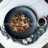 Black White Frosted Dinner Plate Large Serving Plate Display Plate Black White Frosted Dinner Plate Large Serving Plate Display Plate