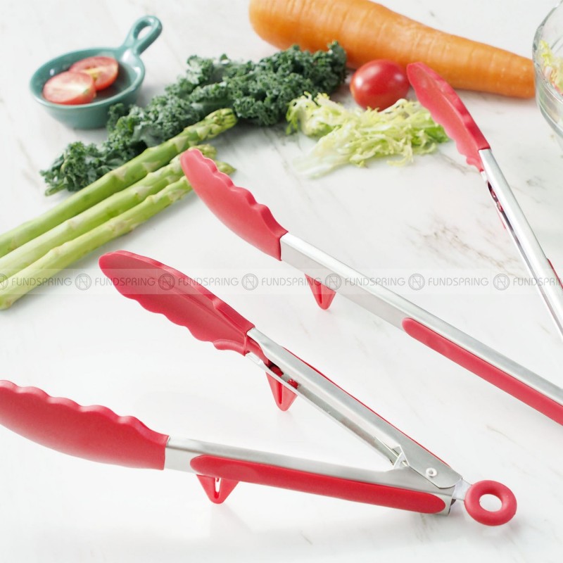 Food Clips Stainless Steel Bread Food Tongs Outdoor BBQ Tools with Pad Food Clips Stainless Steel Bread Food Tongs Outdoor BBQ Tools with Pad