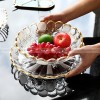Elegant Glass Fruit Bowl Set with Minimalist Design and Golden Rim