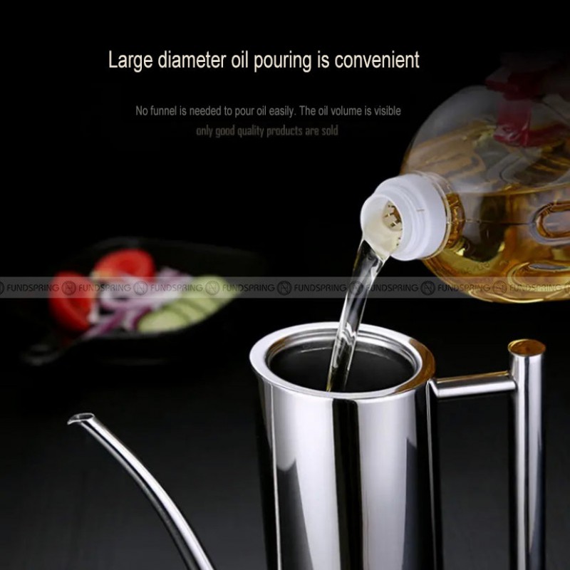 304 Stainless Steel Oil Kettle Wide Mouth Seasoning Bottle 304 Stainless Steel Oil Kettle Wide Mouth Seasoning Bottle