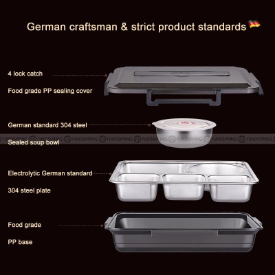 Compartmentalized Stainless Steel Insulated Lunch Box Bento Set Compartmentalized Stainless Steel Insulated Lunch Box Bento Set