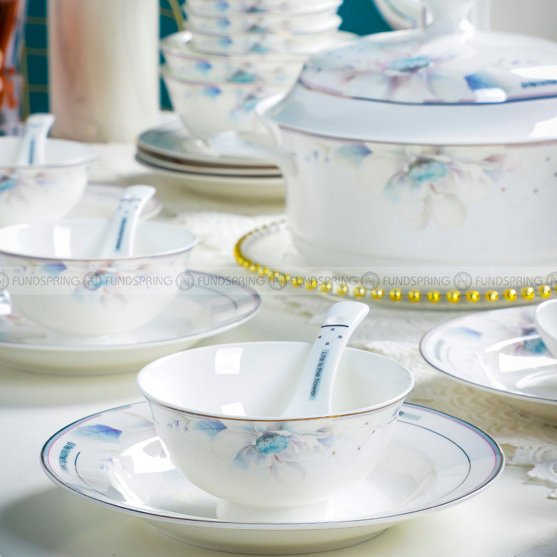 Flower of Life Hand-made Tableware Set Ceramic Dinnerware Set 48-Piece Flower of Life Hand-made Tableware Set Ceramic Dinnerware Set 48-Piece