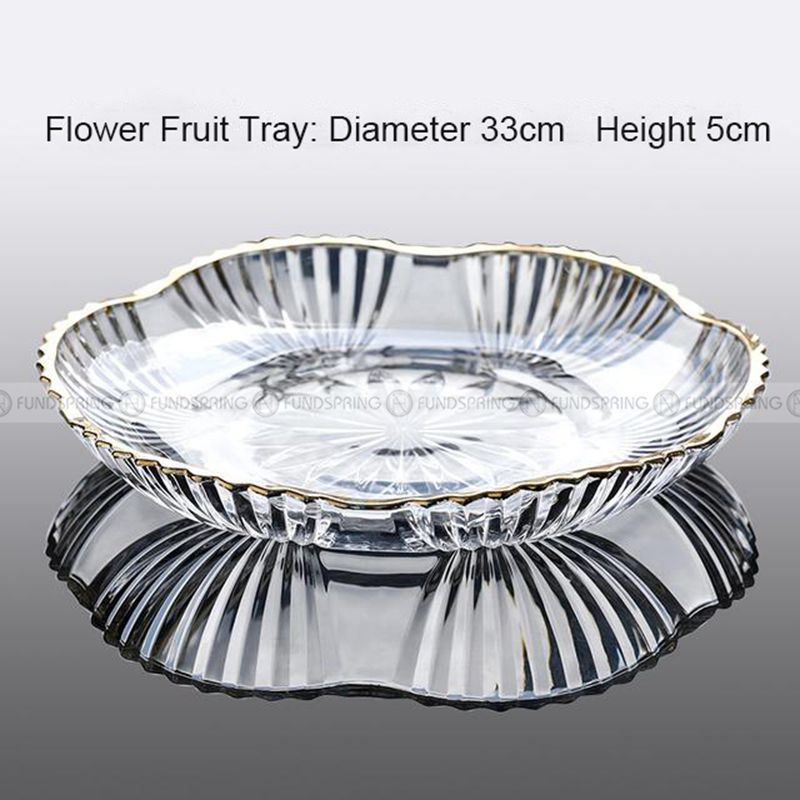 Elegant Glass Fruit Bowl Set with Minimalist Design and Golden Rim Elegant Glass Fruit Bowl Set with Minimalist Design and Golden Rim