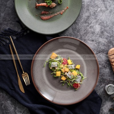 Ceramic Shallow Plate Dinner Plate Round Flat Plate Serving Plates Ceramic Shallow Plate Dinner Plate Round Flat Plate Serving Plates