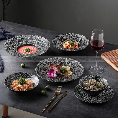 Ice Crack Texture Ceramic Dinnerware Minimalism Dinner Bowl Plate Ice Crack Texture Ceramic Dinnerware Minimalism Dinner Bowl Plate