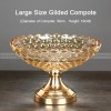 Golden Elegance: Gilded Crystal Glass Fruit Tray High-foot Serving Bowl Golden Elegance: Gilded Crystal Glass Fruit Tray High-foot Serving Bowl