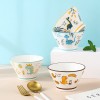 Dino Delight Ceramic Dinner Bowls - Whimsical Hat Shape, 5''