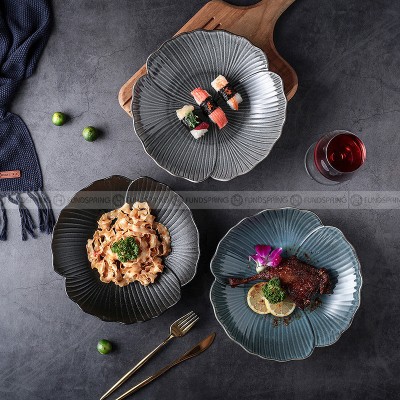 Lotus Leaf Ceramic Tableware Lace Bowl 10 Inches Flower Bowl Lotus Leaf Ceramic Tableware Lace Bowl 10 Inches Flower Bowl