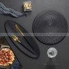 Black Frosted Ceramic Tableware Rectangular Oval/Round Flat Plate
