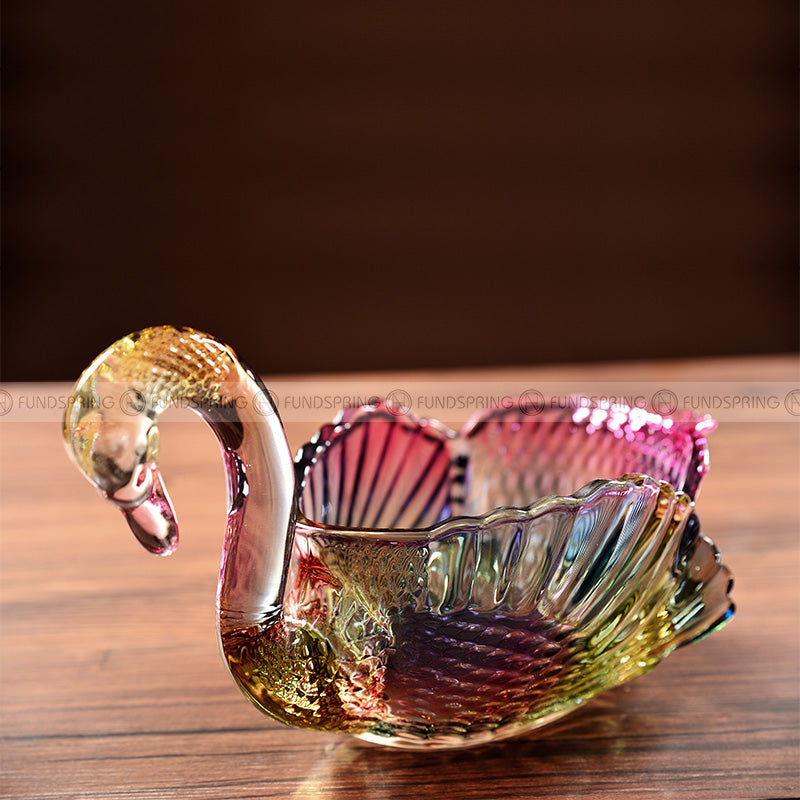 European Fruit Pot Snack Plate Crystal Glass Swan Fruit Bowl European Fruit Pot Snack Plate Crystal Glass Swan Fruit Bowl