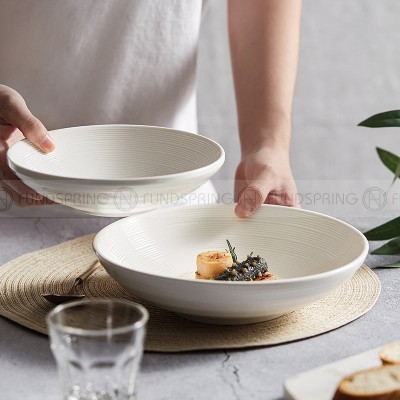 Nordic Ceramic Underglaze Dinnerware Weiss Series White Trumpet Bowl Nordic Ceramic Underglaze Dinnerware Weiss Series White Trumpet Bowl