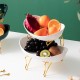Elegant Ceramic Multi-layer Fruit and Dessert Plate for Afternoon Tea with Skewer Holder