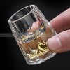 Golden Elegance: Crystal Glass Wine Dispenser Set with Gold Foil Wine Cups Golden Elegance: Crystal Glass Wine Dispenser Set with Gold Foil Wine Cups