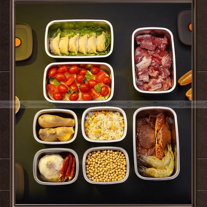 304 Stainless Steel Food Grade Fresh-keeping Box Storage Box Lunch Box 304 Stainless Steel Food Grade Fresh-keeping Box Storage Box Lunch Box