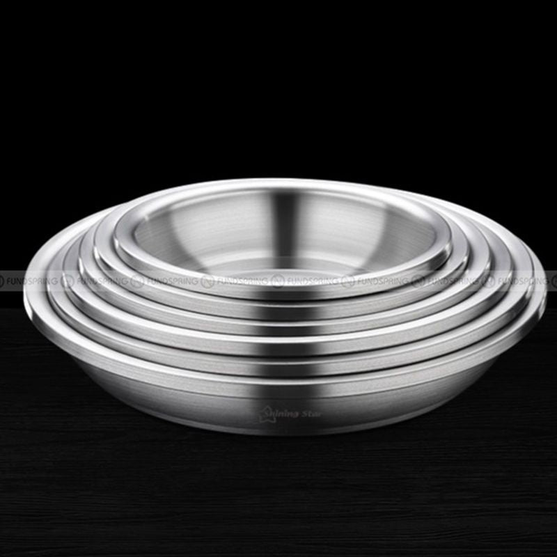 304 Stainless Steel Deep Dish Thickened Round Dinner Plate Soup Plate 304 Stainless Steel Deep Dish Thickened Round Dinner Plate Soup Plate