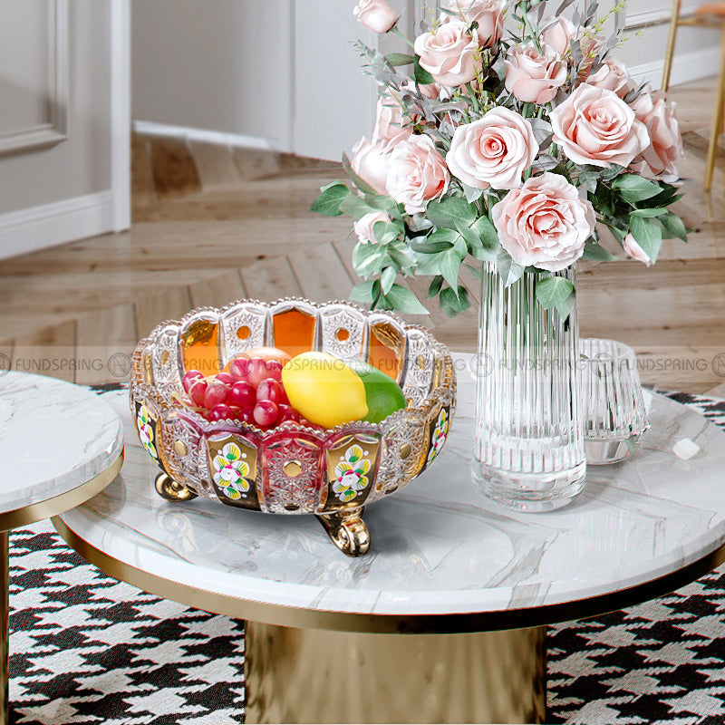 European Fruit Bowl Living Room Fashion Crystal Glass Fruit Plate European Fruit Bowl Living Room Fashion Crystal Glass Fruit Plate