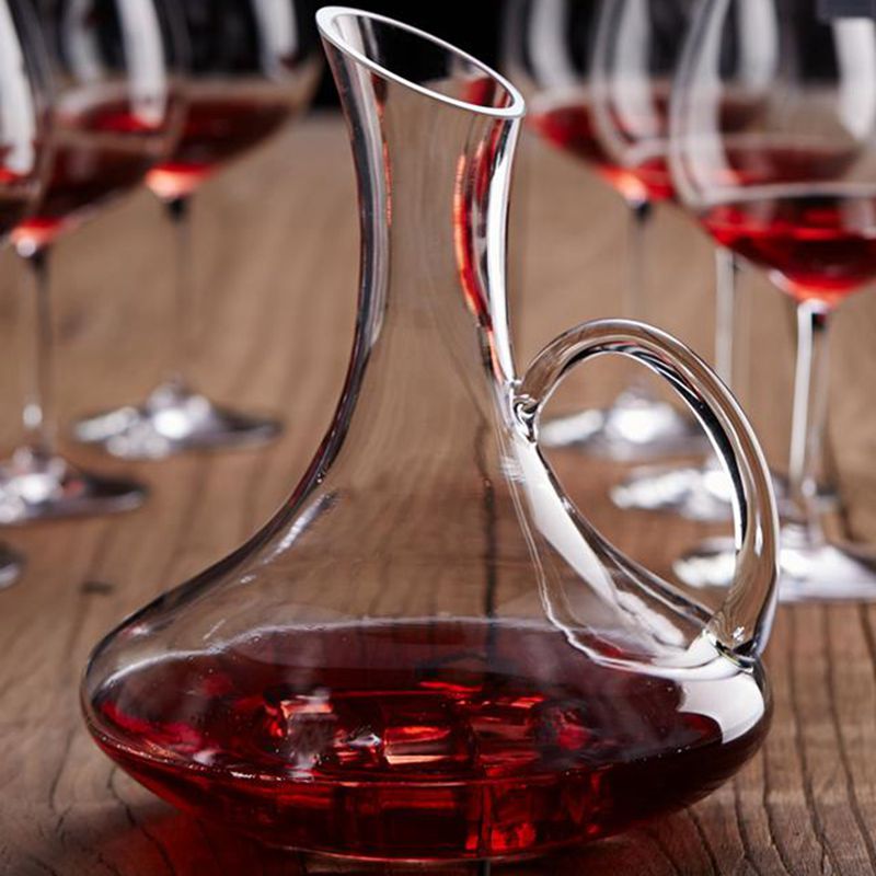 Bevel Wine Decanter Crystal Glass Quick Decanter with Handle Whisky Bottle Bevel Wine Decanter Crystal Glass Quick Decanter with Handle Whisky Bottle