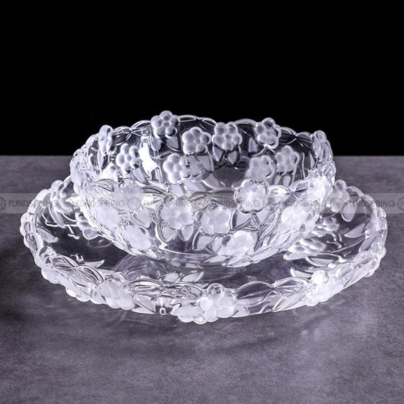 European Glass Plum Fruit Bowl and Candy Pot Set of 2 - Delightful Duo European Glass Plum Fruit Bowl and Candy Pot Set of 2 - Delightful Duo