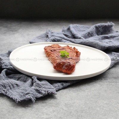 Ceramic Shallow Dish Round Frosted Matte Black And White Salad Plate 8" Ceramic Shallow Dish Round Frosted Matte Black And White Salad Plate 8"