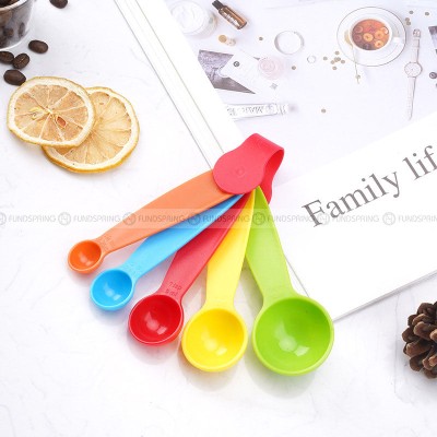 ColorSplash Culinary Measure Set: 5-Piece Multifunctional Plastic Measuring Spoons ColorSplash Culinary Measure Set: 5-Piece Multifunctional Plastic Measuring Spoons