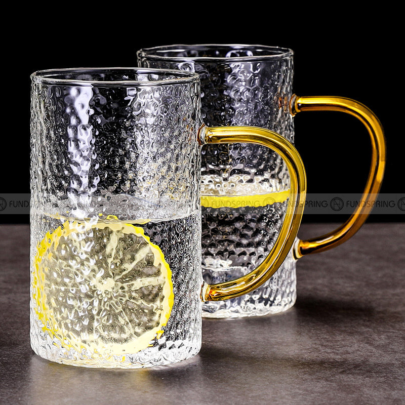 Sculpted Elegance: Hammered Borosilicate Glass Water Set with Pitcher and Cups Sculpted Elegance: Hammered Borosilicate Glass Water Set with Pitcher and Cups