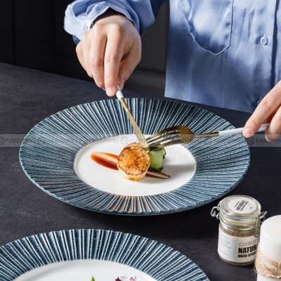 Carll Solar Series Dinnerware Collection Ceramic Blue/White Plate Carll Solar Series Dinnerware Collection Ceramic Blue/White Plate