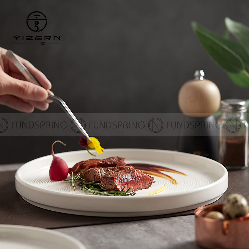 Nordic Ceramic Dinnerware Weiss Series White Plate With Edge Nordic Ceramic Dinnerware Weiss Series White Plate With Edge