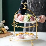 Elegant Ceramic Afternoon Tea Snack Tray: Sophisticated Dessert Table Display Rack Elegant Ceramic Afternoon Tea Snack Tray: Sophisticated Dessert Table Display Rack
