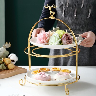 Elegant Ceramic Afternoon Tea Snack Tray: Sophisticated Dessert Table Display Rack Elegant Ceramic Afternoon Tea Snack Tray: Sophisticated Dessert Table Display Rack
