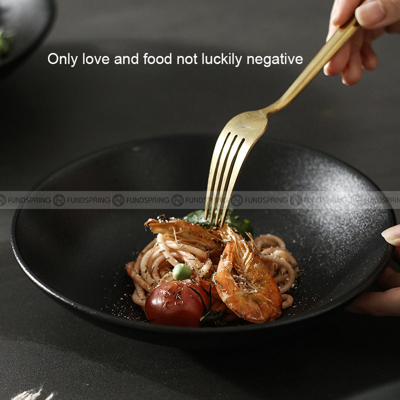 Black Tableware Hat Bowl Large Bowl Deep Soup Plate Serving Plate Black Tableware Hat Bowl Large Bowl Deep Soup Plate Serving Plate