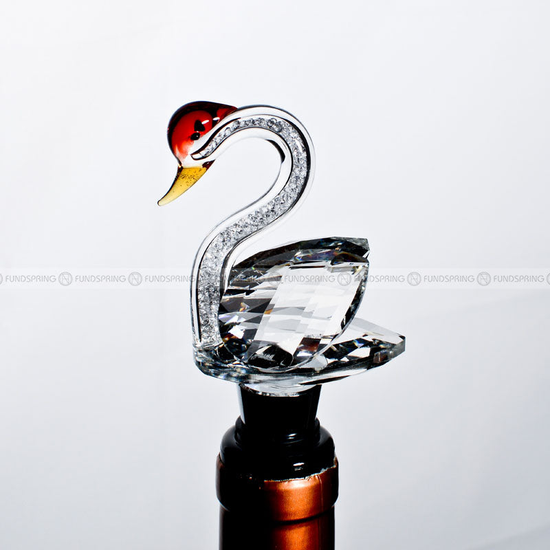 Crystal Swan Diamond Red Wine Stopper Creative Glass Wine Stopper Crystal Swan Diamond Red Wine Stopper Creative Glass Wine Stopper