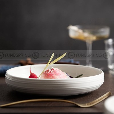 Weiss Series Dinner Ware White Drum Bowl Ceramic Salad Bowl Weiss Series Dinner Ware White Drum Bowl Ceramic Salad Bowl