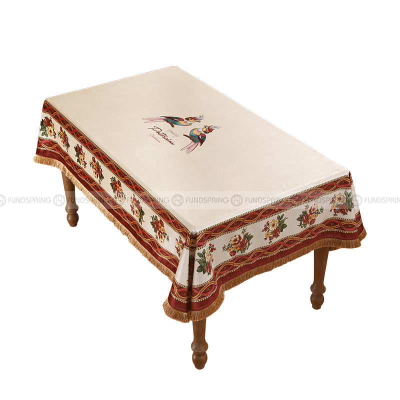 Red Shield Tablecloth Vintage Desk Cover Velvet Waterproof Table Cloth Red Shield Tablecloth Vintage Desk Cover Velvet Waterproof Table Cloth