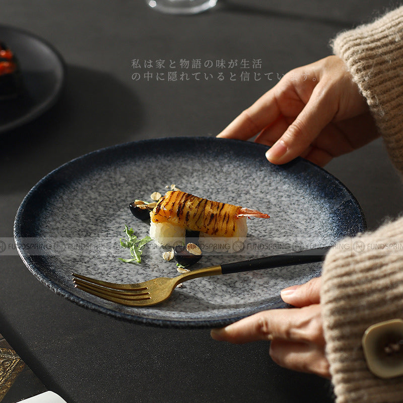 Japanese Ceramic Plate Gradient Glaze Dinnerware 6/8/10 Inches Shallow Plate Japanese Ceramic Plate Gradient Glaze Dinnerware 6/8/10 Inches Shallow Plate