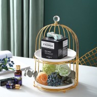 Ceramic Cake and Dessert Table Stand in the Form of a Birdcage Display Shelf for Afternoon Tea Ceramic Cake and Dessert Table Stand in the Form of a Birdcage Display Shelf for Afternoon Tea