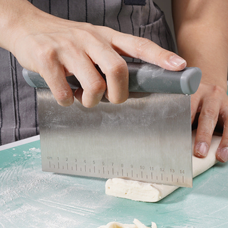 Stainless Steel Flour Cutter Dough Cutter Scraper with Scale