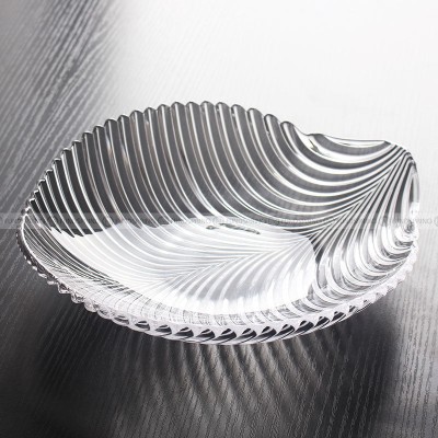 Leaf Pattern Crystal Glass Bowl And Plate Fruit Bucket Salad Bowl Leaf Pattern Crystal Glass Bowl And Plate Fruit Bucket Salad Bowl