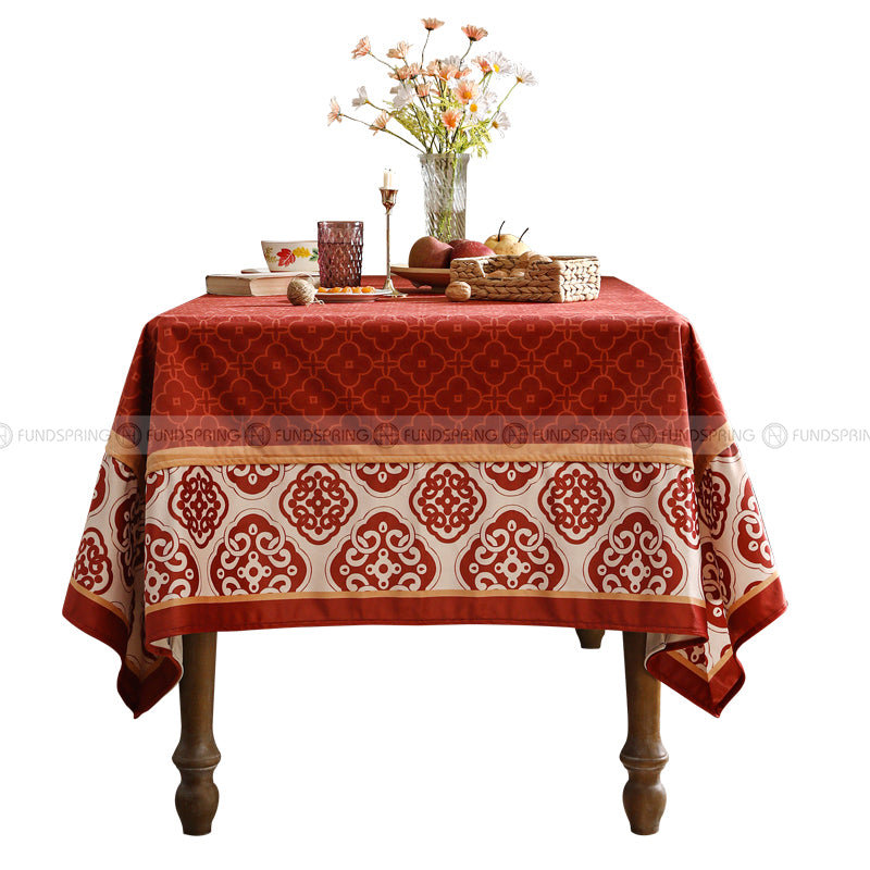Janissa Tablecloth Velvet Cover Red New Year Decorative Table Cloth Janissa Tablecloth Velvet Cover Red New Year Decorative Table Cloth