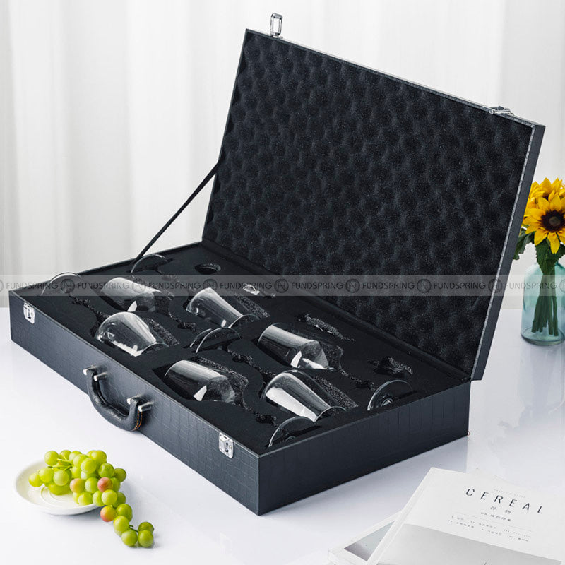 Crystal Wine Glass Set Bordeaux Goblet Set With Portable Suitcase Crystal Wine Glass Set Bordeaux Goblet Set With Portable Suitcase